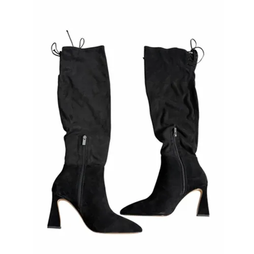 Vince Camuto Suede Over The Knee Boot Size 8.5 Wide Calf Pointed Toe in Black - Image 3