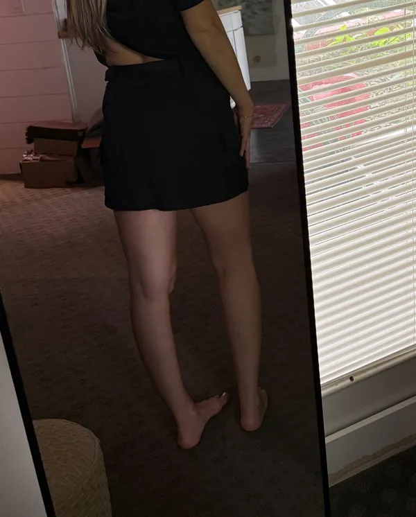 Black High-Waist Buckle-Front Mini Skirt - Cargo - Image 2