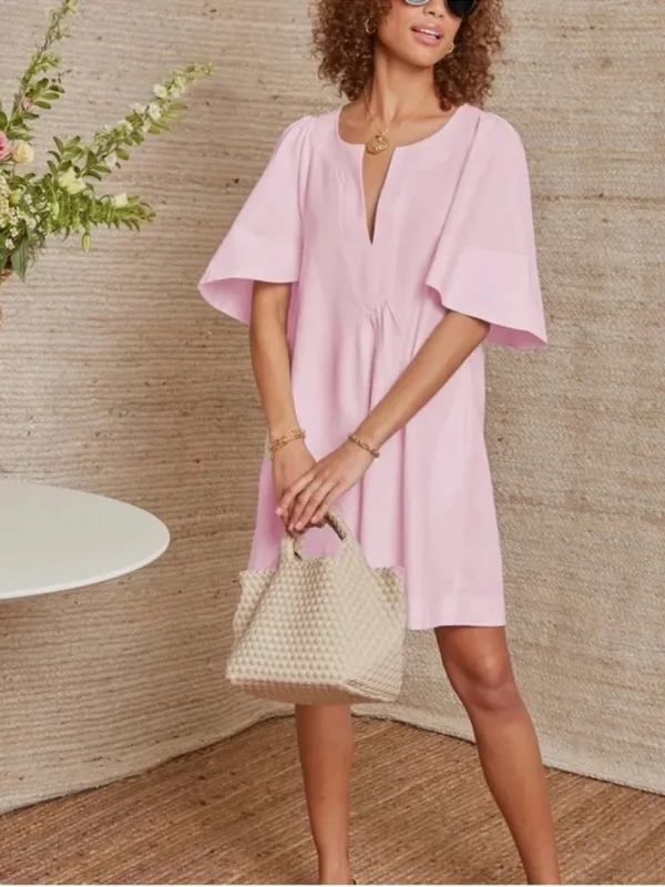 Tuckernuck Pomander Place Finley Flutter Sleeve Mauve Pink Mini Dress Size XS - Image 5