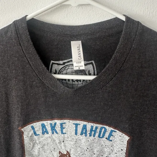 Canvas Lake Tahoe Grey T-Shirt Size M - Image 3