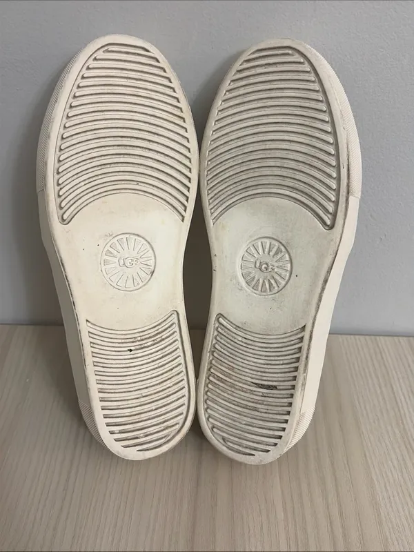 UGG Grey Perforated Slip-On Sneakers with White Platform - Image 6