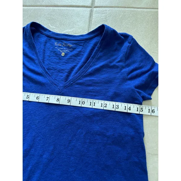 Lilly Pulitzer Top Womens XXS Blue Cotton Minimalist Capsule‎ Luxury Preppy - Image 7