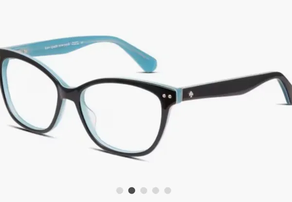Kate Spade Adrie Black and Mint Eyeglasses with Pink Case - Image 6