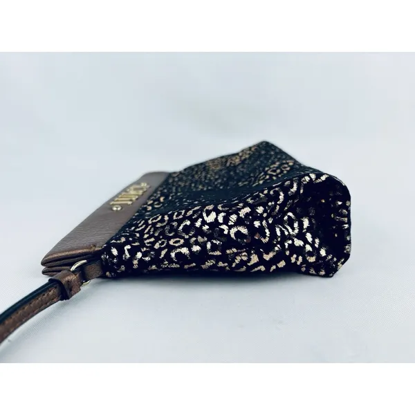 Juicy Couture‎ Metallic Novelty Clutch Wallet Purse Gold Black Cheetah Print - Image 10
