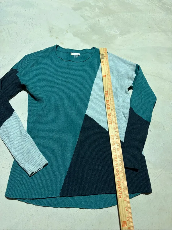 Smartwool Colorblock Rib-Knit Long Sleeve sweater Teal small - Image 5