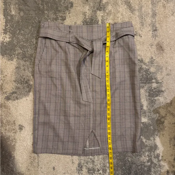 NWT Cato Brown and Black Plaid Midi Skirt with Belt Detail - Image 6