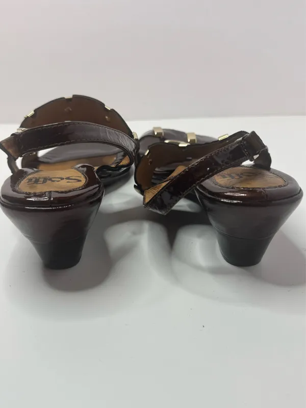 Sofft Alina Brown Patent Leather Sandals Size 6M - Image 5
