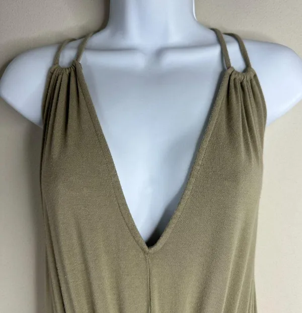 Old Navy Womens Khaki Sleeveless Double Strap Ankle Length Jumpsuit Size XL - Image 3