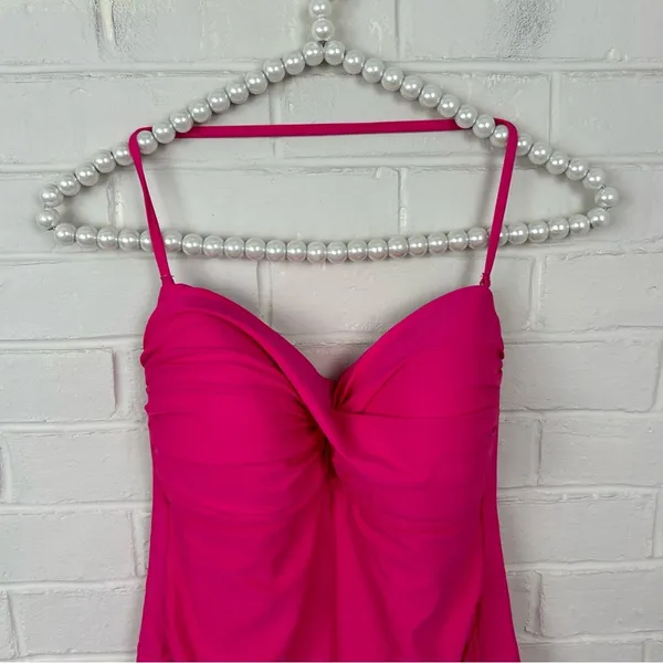ABS Allen Schwartz Pink Swimsuit Halter Neck Dress Size 8 - Image 4