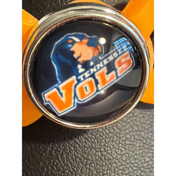 Tennessee Vols Orange Silicone Link Bracelet Logo Charm Glows Under Black Light - Image 3