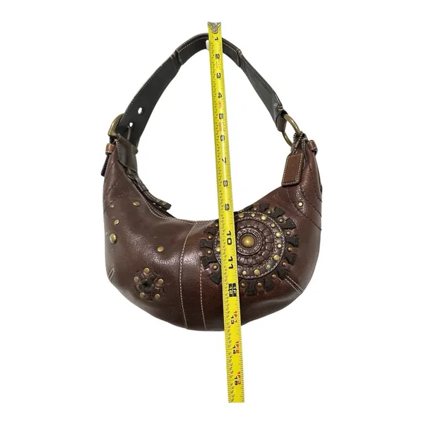 Vintage Coach Mia Soho Brown Leather Studded Starburst Hobo Bag 10062 W/ Hangtag - Image 6