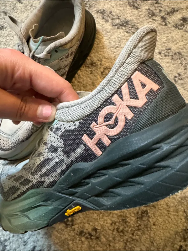 Hoka Speedgoat 5 Women's Gray and Mint Performance Running Shoes - Image 2