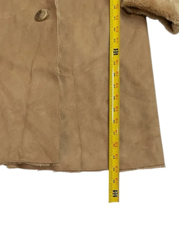 Calvin Klein Tan Hooded Faux Shearling Peacoat - Image 9
