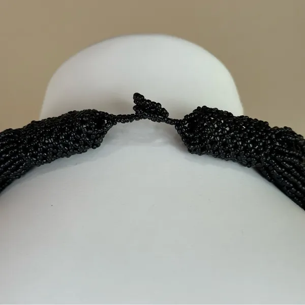 Black Twisted Woven Seed Bead Necklace Goth Whimsigoth Witchy - Image 5