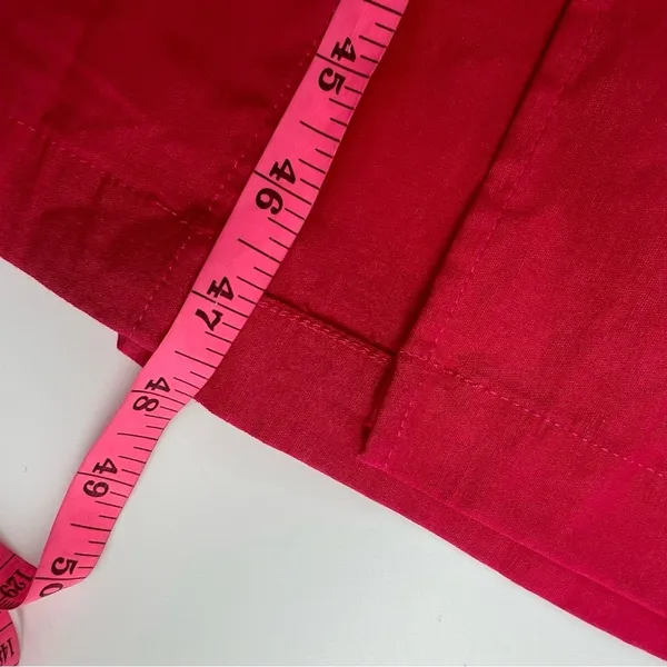 NWT By Anthropologie One-Shoulder Ruffle Linen Column Midi Dress pink‎ sz XL - Image 9