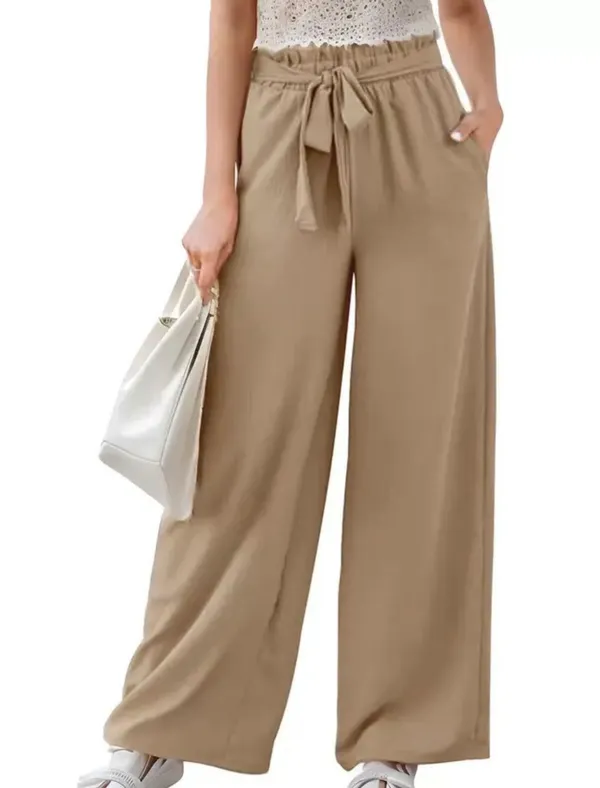 High Rise Elastic Waist Palazzo Pant For Women, Size-S-M - Image 3