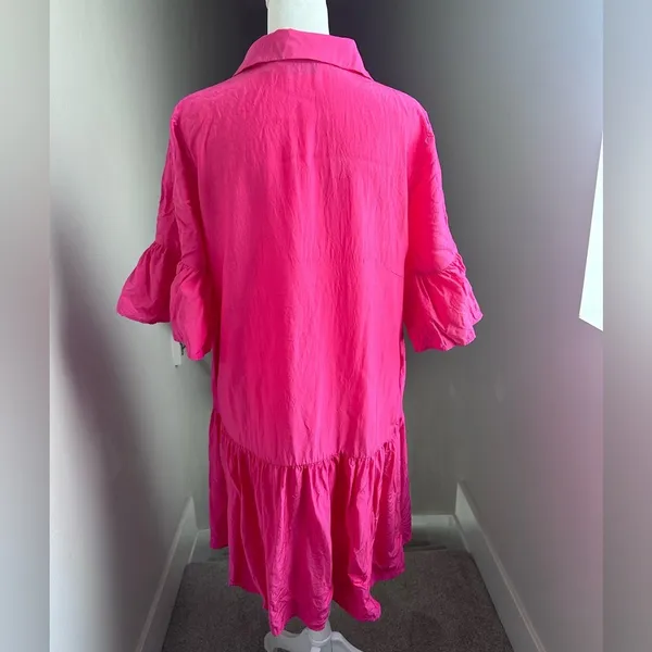& Other Stories Pink Midi Smock‎ Shirt Dress Size 4 - Image 6