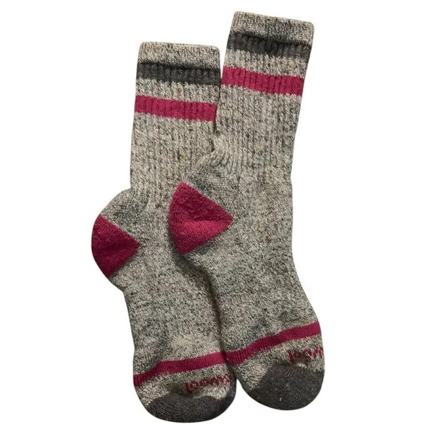 Smartwool Women's Classic Hike Full Cushion Crew Socks Medium‎ Grey/Pink Merino - Image 4
