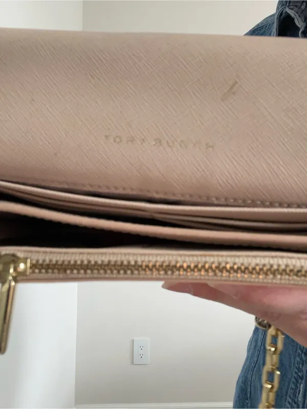 Tory Burch Pale Pink Saffiano Leather Chain Crossbody - Image 6