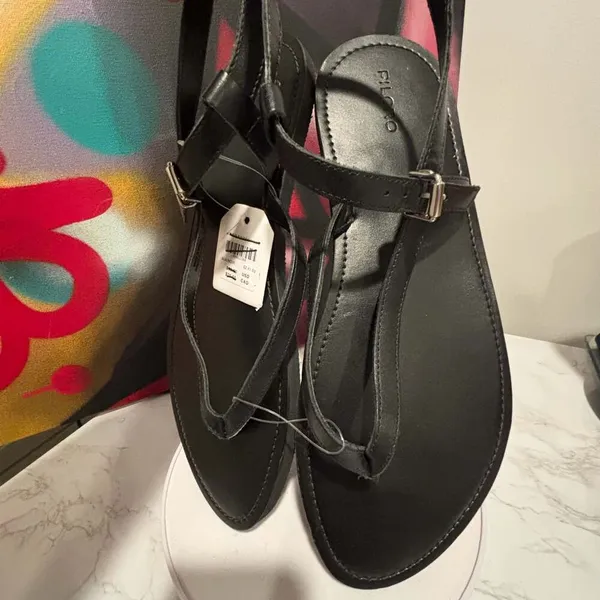 Pilcro Black Leather Thong Sandals EU Size 41 US 10 - Image 8