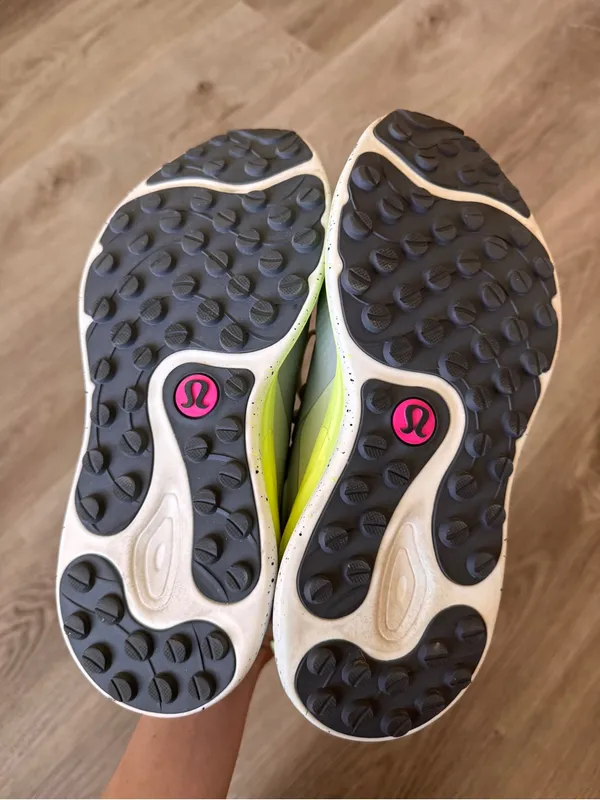 Lululemon Blissfeel Trail Run Dewy Sneakers Tennis Shoes Green Gray Pink 8 - Image 11