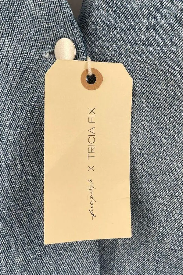 FREE PEOPLE x TRICIA FIX Split Denim Vest Size Extra Small Patchwork Halter NWT - Image 7