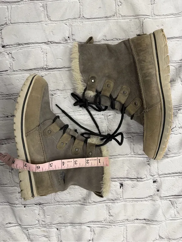 Sorel Grey Lace Up Winter Boots Womens 8 Winter Snow Gorpcore Granola Snow - Image 3