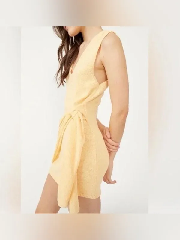 FREE-EST POPPY MINI SWEATER DRESS IN PEACH SUNRISE size small - Image 2