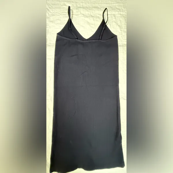 Garage Black Ribbed Mini Slip Dress - Image 6