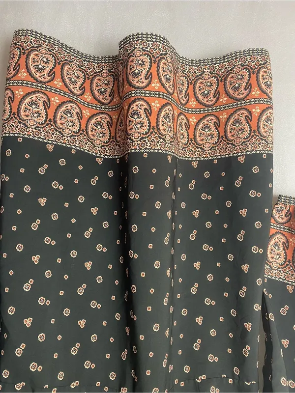 Abercrombie & Fitch Black Long-Sleeve Boho Paisley Dress Floral M - Image 4