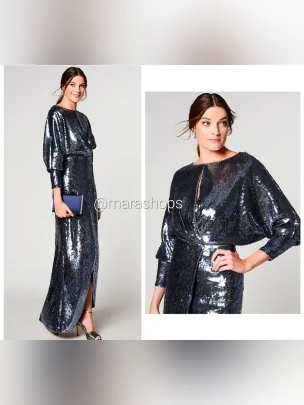 Aidan Mattox Sequin Blouson Formal Dress - Image 2