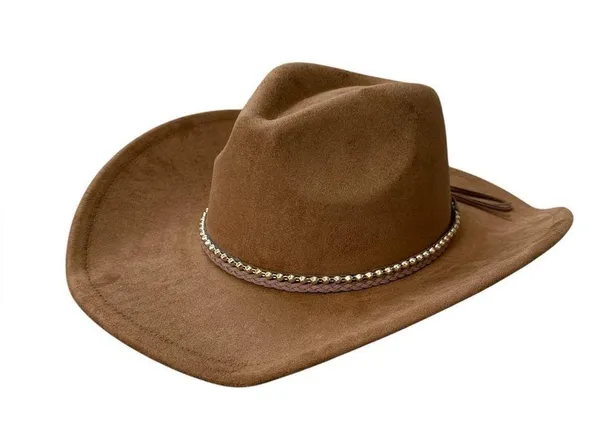 NEW Anthropologie Faux Suede Rancher Hat Honey Brown Cowgirl Western Wide Brim - Image 2