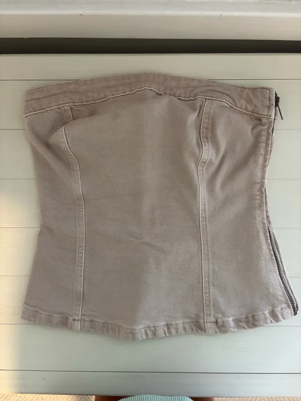 Mango beige denim top - Image 3