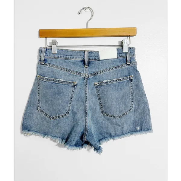 Pistola Nova High Rise Raw Hem Distressed Jean Shorts - Image 4