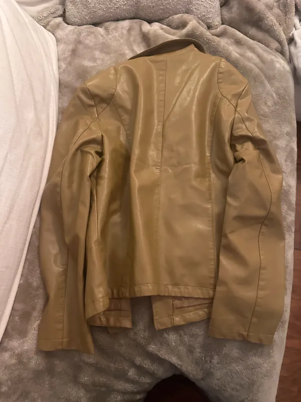 Tan faux leather blazer jacket Size M - Image 2