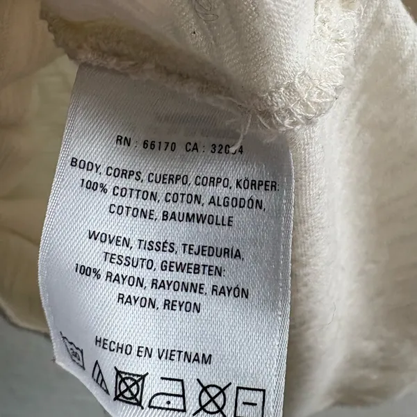 Anthropologie PostMark Size M Roll Cuff Sleeve Pullover White With Blue Trim - Image 6