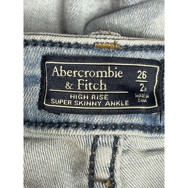 Abercrombie & Fitch Jeans Womens 26 2L Light‎ Wash HighRise Super Skinny I0235 - Image 3