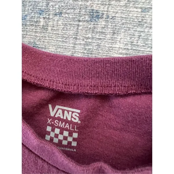 Vans Maroon Short Sleeve Crewneck Tee Women's XS - Image 4