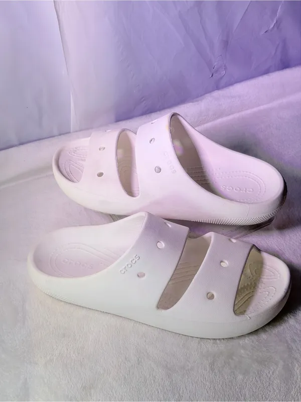 CROCS Classic Dual-Strap White Slide - Image 2