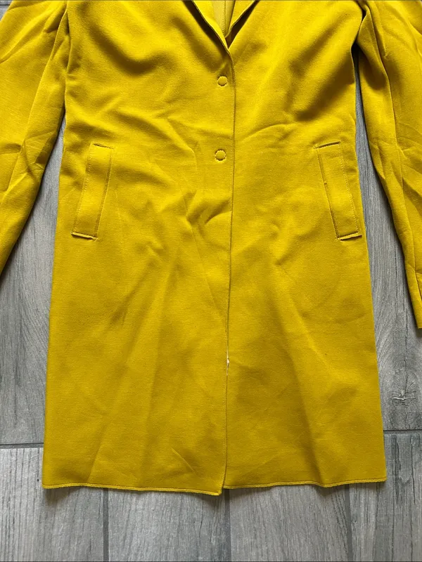 Carolina Belle Mustard Single-Breasted Long Trench Coat - Image 4