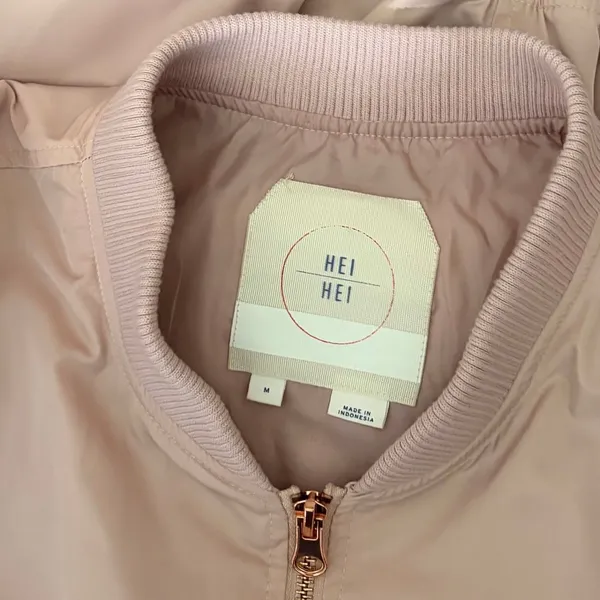 Anthropologie HEI HEI Journey Bomber Jacket Solid Light Pink Sporty Medium - Image 11