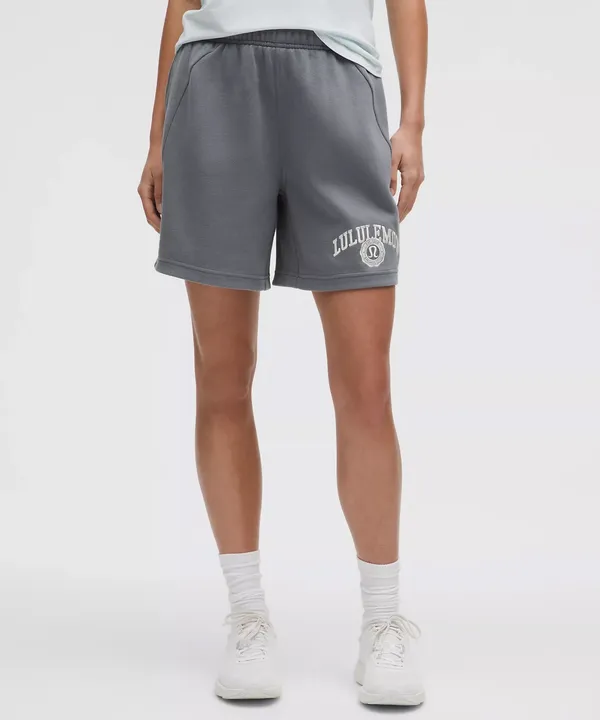 Lululemon Scuba Mid-Rise Oversized Short 7" *Graphic Solar Grey, XXS - Image 6