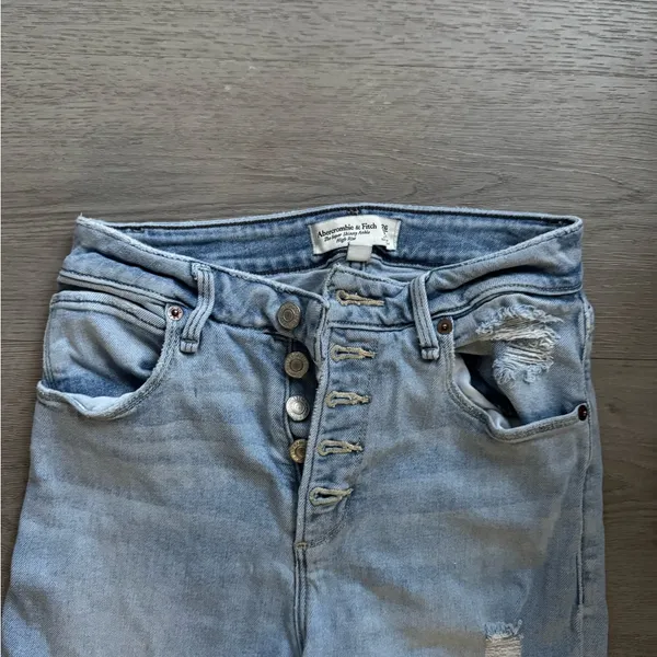 Abercrombie & Fitch Super Skinny Ankle High Rise Curve Love Button Fly Jeans - Image 2