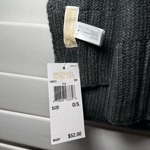 Michael Kors Charcoal Scarf with Silver Logo - Image 3