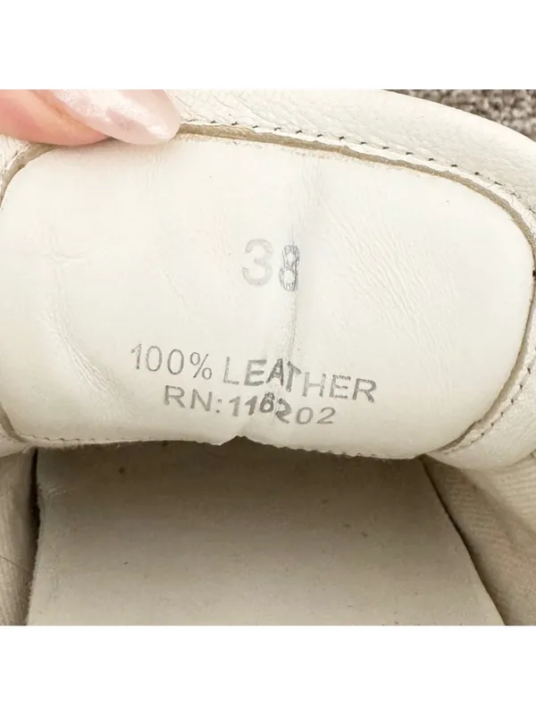 Zadig Voltaire Sneakers Size 7‎ EU 38 White Leather Distressed Star Alternative - Image 8