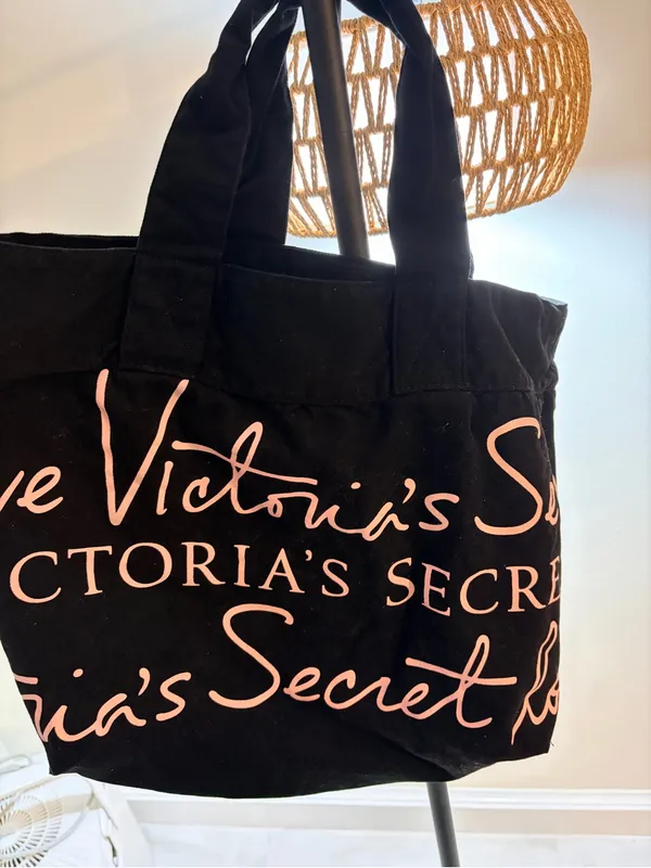 PINK Victoria's Secret Black Tote with Pink Script - Image 5