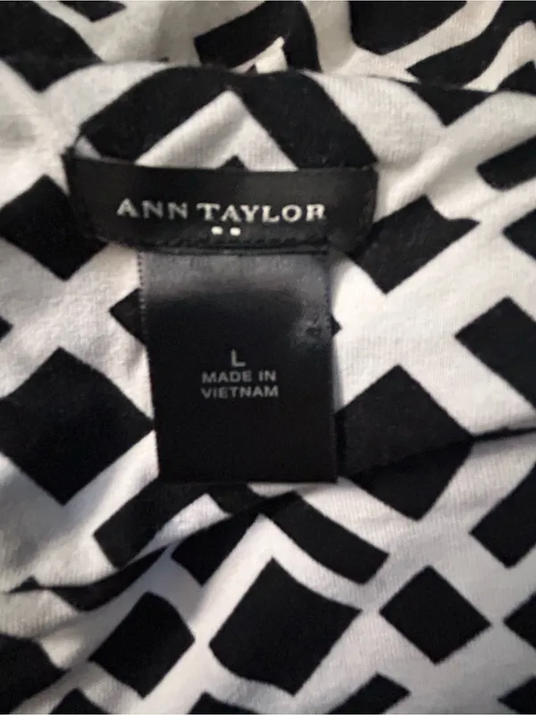 Ann Taylor Black & White Geometric Sleeveless Women’s Dress LG - Image 11