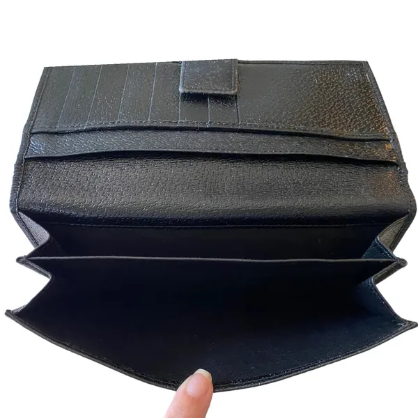Gucci Black Authentic Monogram Canvas GG Snap Bifold Wallet - Image 9