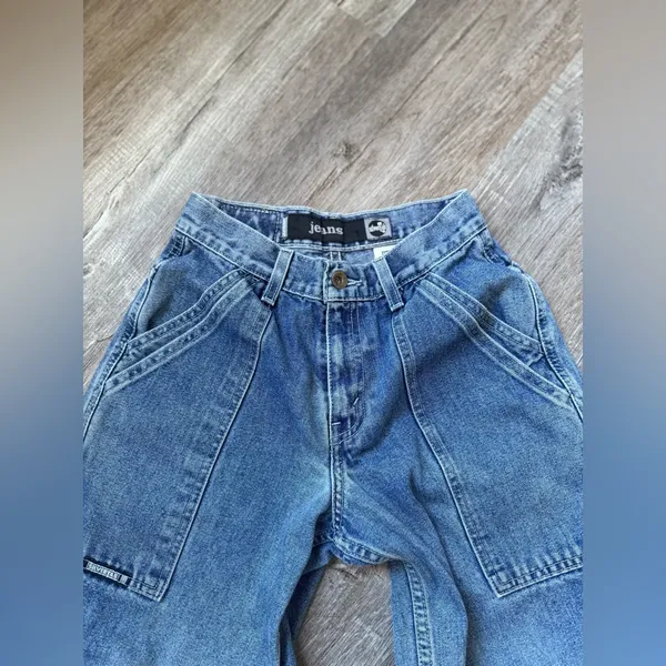 VTG LEVIS SILVER TAB Cargo Denim Pants Capris Size 24 25 M 12 Faded - Image 4