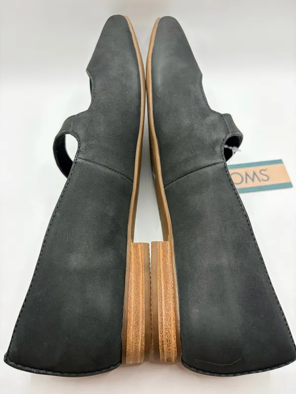 TOMS Bianca Mary Jane Flats Black Leather Comfort Ballet Coquette Women 7.5 - Image 5